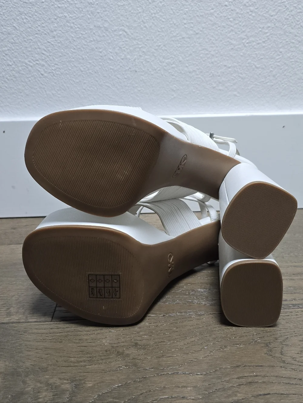 Michael Kors Alessia Strappy Platform Block Heel in White